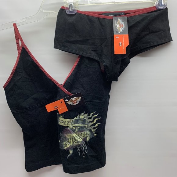 Harley-Davidson Tops - Harley Davidson camisole boy short  daggar heart